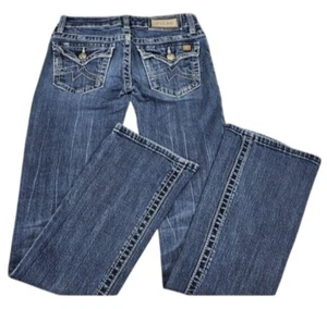 Miss Me Bootcut Jeans Irene Low Rise Flap Pockets Retro Y2K Womens Size 26x33 - Imagen 1 de 11