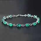 Emerald Gemstone Bracelet Sterling Silver Women Luxury Jewelry Wedding Gift
