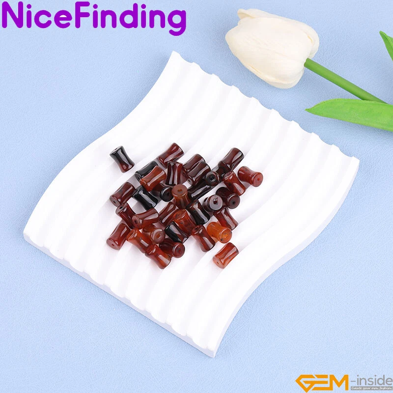 Dijes de bambú natural jaspe ópalo nudo tubo cuentas para joyería 15" 20-30 un. Foto 1 de 4