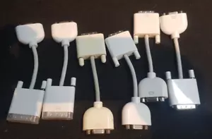 LOT 6 x ORIGINAL APPLE DVI TO VGA CONNECTOR ADAPTER CONVERTER CABLE MACBOOK PRO - Picture 1 of 5