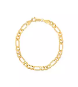 Olive & Kette massiv 10k Gold Figarokette Fußkettchen (9" 10" Zoll) - Bild 1 von 6