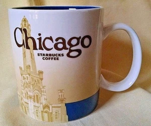 Starbucks Mug 2012 Chicago Illinois IL Blue Interior 16 Oz Coffee Tea Cup - Picture 1 of 8