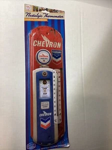 Chevron Standard Benzin Nostalgische Reproduktion Metallthermometer - Bild 1 von 4