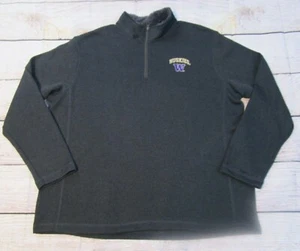 Washington UW Huskies Logo Champion 1/4 Zip Gray Sweater Sweatshirt Mens NWT 2X - Picture 1 of 8