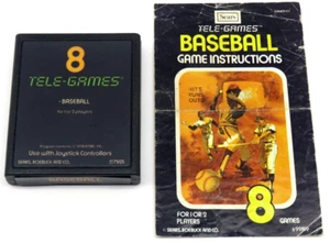 Baseball (Atari 2600, 1978) By Sears TELE-GAMES (Cartridge & Manual) NTSC - Picture 1 of 10