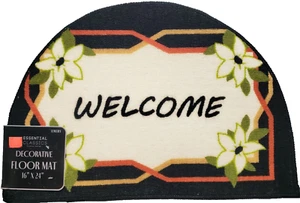 Printed Nylon Accent Rug (nonskid) (16"x24") MAGNOLIA FLOWERS, WELCOME,slice,EHF - Picture 1 of 9