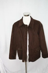 Columbia Dark Brown Zip Front Microfiber Fleece Coat Size XXL / 2 TG - Picture 1 of 7