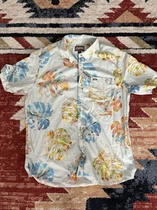 RVCA Sport Designer Street Style Button Font Short Sleeve Shirt Size L - Picture 1 of 5