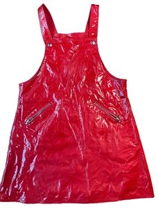American Girl Red Vinyl Dress Size M - Picture 1 of 7