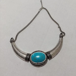 Unknown maker - Women Vintage Fashioned Neck Chocker – Silver and Blue – preown - Picture 1 of 4