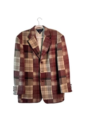 Blazer de Colección Tommy Hilfiger Patchwork a Cuadros ACTWU Unión EE. UU. Logotipo de Escudo Raro Foto 1 de 4