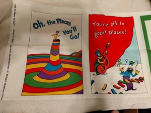 Oh The Places You'll Go Fabric Panel Dr Seuss # 18386 Robert Kaufman - Picture 1 of 7