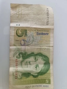 2x Alte 5 DM Scheine, Gebraucht   A- D Seri    Stück Preis - Bild 1 von 4