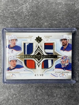 23/24-UD Ultimate Quad Materials-OILERS/KANE/HOPKINS/HYMAN/SKINNER /49 - Image 1 of 2