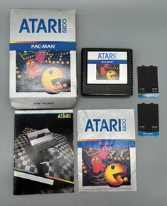 Pac-Man (Atari 5200, 1982) By Atari (Cartridge, Manual & One Template) NTSC #2 - Picture 1 of 9