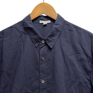 Standard James Perse Herren Größe 2 (M) Marineblau Transparent Baumwolle Estilo Knopfleiste Hemd - Bild 1 von 5