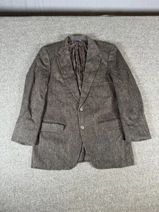 Vintage Burberrys Blazer Herren 42R Braun Fischgrät Tweed Wolle Zwei Knöpfe 90er - Bild 1 von 17