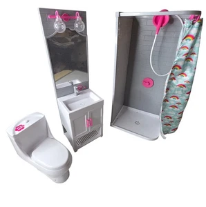 18" Puppe Mein Leben als Badezimmer Spielset Dusche WC Geräusche Leuchten Waschtisch Regenbogen - Bild 1 von 8