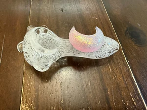 Cucchiaio in vetro premium 4" pezzo ciotola innevata notte bagliore luna rosa - Foto 1 di 3