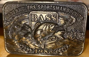 Bassangler Sportsman Society Gürtelschnalle 1988 gebraucht - Bild 1 von 2