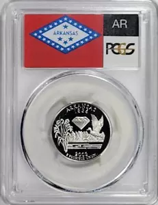 2003 - S Silver Washington Quarter - Arkansas - PCGS PR70DCAM - Flag Series - Picture 1 of 2