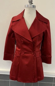 BIG SALE Georgiou Cherry Red 4 Button Double Breast Top/Jacket MSRP $189 Now $45 - Picture 1 of 13
