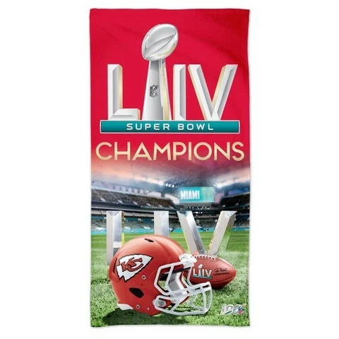 KANSAS CITY CHIEFS SUPER BOWL LIV CHAMPS BEACH TOWEL 30"X60" HIGH QUALITY NFL Cover