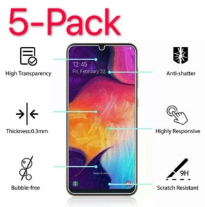 5x Premium Tempered Glass Clear HD Screen Protector For Samsung Galaxy A10e A40 - Picture 1 of 7