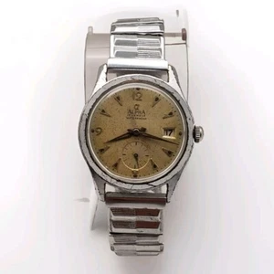 VINTAGE ALPHA 17 JEWELS INCABLOC SWISS MANUAL HANDWIND WATERPROOF WATCH - Picture 1 of 10
