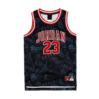 Jordan Kid's Grade School JDN 23 Jersey Size M Black Red White - Image 1 of 3