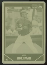 2007 Bowman Chrome Josh Hamilton RC Yellow Printing Plate 1/1 #198