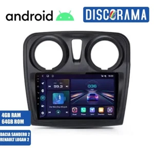 AUTORADIO ANDROID 4/64GB RENAULT LOGAN 2 DACIA SANDERO 2 STEREO AUTO TOUCH 9" - Foto 1 di 6