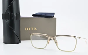 DITA Brille Schema One DTX106 53 01 GLD GRY Glanz Gold Viereck Titan Luxus M New - Picture 1 of 14