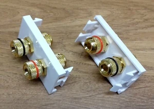 2x Kauden Banana Plug Module for use in Faceplate Speaker Binding Post 25mmx50mm - Picture 1 of 2