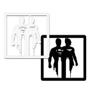 BATMAN & SUPERMAN - Quadro moderno in pvc solido 48 x 48cm - Foto 1 di 5