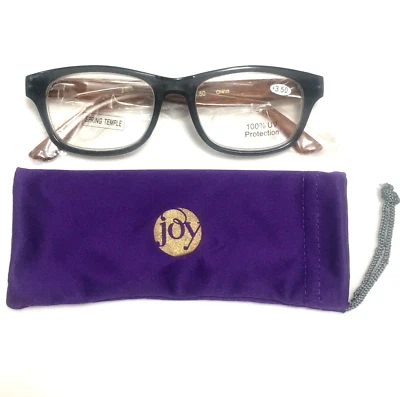 Gafas de lectura Joy Mangano gris oscuro-negro lente Spring Temple +3,50 - 5C Foto 1 de 4
