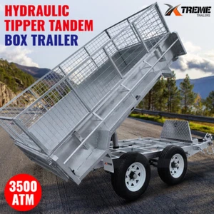 8x5 Hydraulic Tipper Box Trailer Tandem Axle Galvanised ATM 3500kg Xtreme - Picture 1 of 9