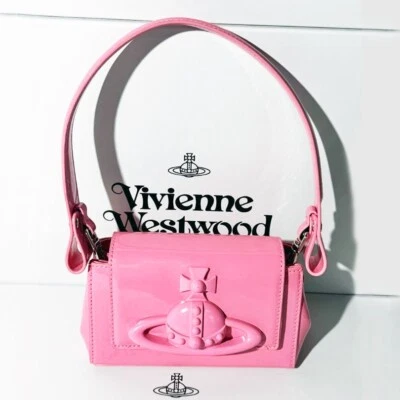 Vivienne Westwood Hazel Handbag Shoulder Bag Patent leather Pink outlet F/S JPN - Image 1 of 4