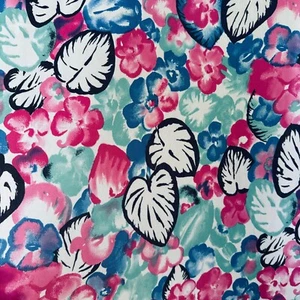 De colección Años 70 Transimpresión Acuarela FLORAL TROPICAL Hojas Polietileno TELA 1,75 yardas - Imagen 1 de 4
