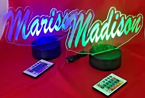 Leuchtlampe Name Form Lichtlampe LED mit Fernbedienung personalisierte Nacht beliebiger Name - Bild 1 von 12