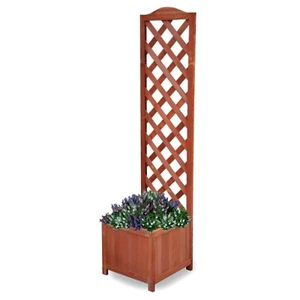 Madera Cuadrada Jardín Madera Enrejado Cama Elevada Caja de Flor Rejilla de Escalada - Imagen 1 de 5