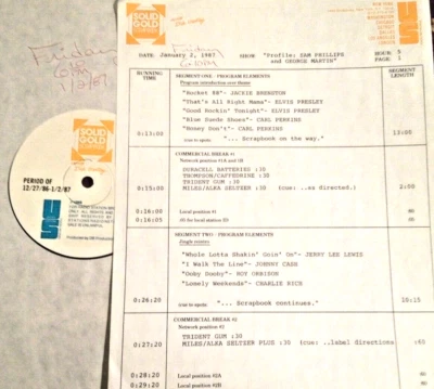 1/2/87 SOLID GOLD SCRAPBOOK PROFILES SAM PHILLIPS & GEORGE MARTIN w/18 TUNES - Image 1 of 2