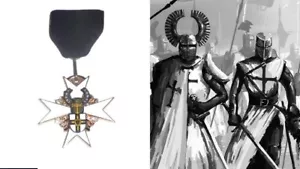 Mittelalterliche Kreuzzüge Deutscher Ritter Kommandant Adler Kriegsschlacht Kreuz Medaille Abzeichen - Bild 1 von 3