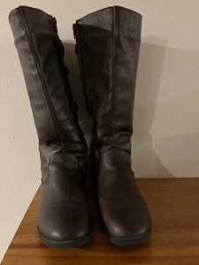Riding Boots Knee High Leather Womens Bought At Brittany’s Size 9 Brown Zipper - Picture 1 of 11