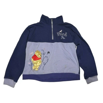 Disney Winnie The Pooh Niñas 1/4 Cremallera Polar Pullover Camisa Manga Larga L 10/12 Foto 1 de 4