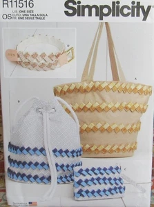 Simplicity 11516 PURSE Tote Bag Makeup Pouch Bucket & Belt Pattern NEW UNCUT - Picture 1 of 2