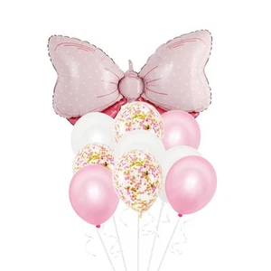 Rosa Schleife Luftballon Babyparty Geburtstag Party Deko weiß Konfetti Luftballons - Bild 1 von 4