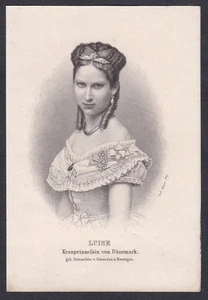 Louise princess Denmark Dänemark Portrait Stahlstich engraving 1850 - Picture 1 of 1