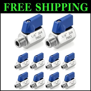 10 Pack Mini Ball Valve - 304 Stainless Steel, Reliable Leak-Proof Connection - Picture 1 of 10
