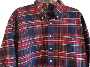 Ralph Lauren Men’s Button-Up Size Large ‘The Big Shirt’ Plaid Pocket Crest - Picture 1 of 6